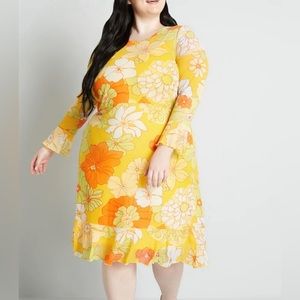 Modcloth Tropicana Isle Mesh Midi Dress 1X